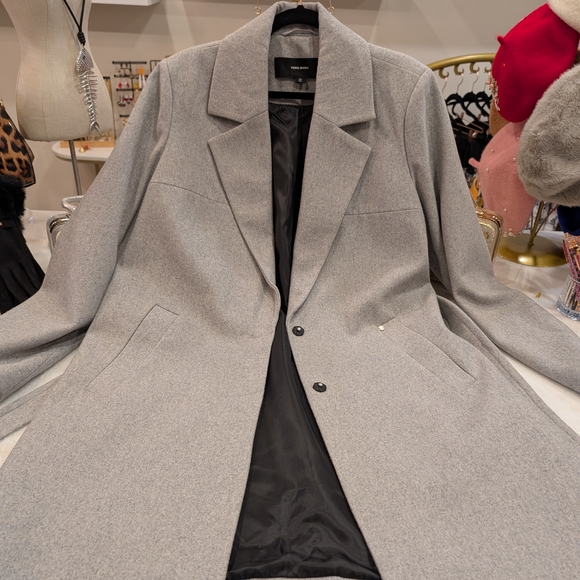 Vero Moda Women's Wool Light Grey Trench Coat. - Picture 14 of 16